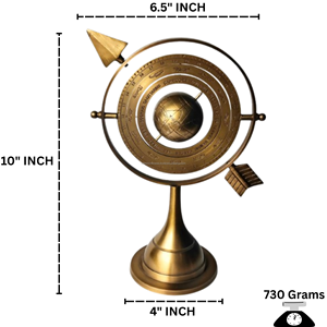 Astróbala Náutica Marítima Única de Latón Antiguo con Esfera Grabada, Impresión Metálica Personalizada, Relieve Pulido de Alta Calidad - Product Image 2