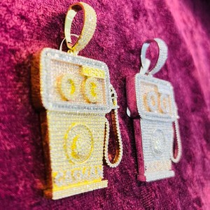 IGI Certified Hip hop S925 <b>Silver</b> Pendant Gold Plated Women's Diamond Pendant <b>Charm</b> Luxury Round Brilliant Cut Jewelry - Product Image 2