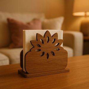 Wooden Napkin <b>Holder</b> Unique Handmade <b>Tissue</b> Organizer For Dining Table <b>Kitchen</b> Countertop Home Restaurant Use - Product Image 1