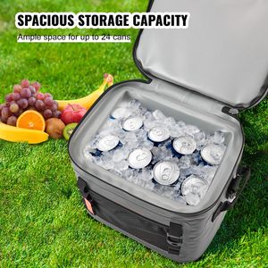 Borsa Frigo Morbida Portatile Leggera da 24 Lattine Impermeabile con Cerniera Antifuoriuscita per Uso Esterno - Product Image 3