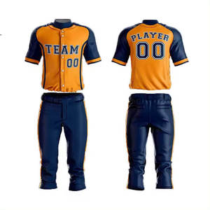 Oem Cheap Baseball <b>Uniform</b> Set <b>Custom</b> Embroidered Baseball <b>Softball</b> <b>Uniforms</b> Breathable Front Full Sublimation Mesh Jersey Short - Product Image 1