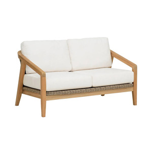 Modern Teak Wood Outdoor Garden <b>Sofa</b> <b>Set</b> with Upholstered Non-Waterproof Cushions - Product Image 5