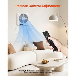 Ventilatore da Parete 2-in-1 da 7,5 Pollici, 305 CFM, con Telecomando, 10 Velocità, Silenzioso, per Ventilazione da Stanza a Stanza - Product Image 6