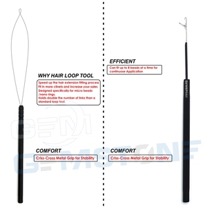 Kit Profesional de Extensiones de Cabello con Pinza de 2 Orificios para Microperlas, Pinzas de Cocodrilo, Gancho de Tracción, Aguja para Perlas e Hilo - Product Image 6