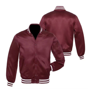 <b>Mens</b> Satin Baseball Style <b>Jacket</b> <b>Lightweight</b> <b>Casual</b> Fashion Outerwear Ribbed Cuffs Full Zip Comfortable Daily Wear <b>Jacket</b> - Product Image 6