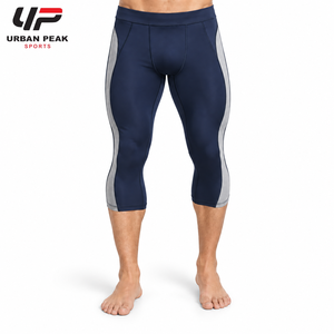 Athletic <b>Men</b> Capri <b>Legging</b> With Moisture Wicking Fabric Smooth Construction And Flexible Design <b>For</b> Running And Fitness - Product Image 1