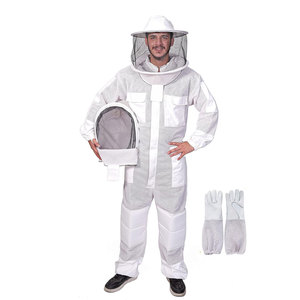 Combinaison d'apiculture en coton pour homme avec capuche en maille ventilée, combinaison de travail respirante, protection intégrale blanche - Product Image 2