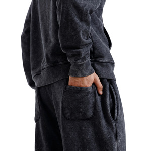 Men's Casual High Quality Anti-Wrinkle Fleece 100% Cotton <b>Drawstring</b> Waist Sweatpants Loose Fit <b>Trouser</b> Distressed Embroidery - Product Image 4
