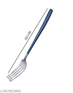 Ensemble de couverts en argent moderne avec poignée bleue couverts élégants pour table à manger fête de mariage et vaisselle de cuisine élégante - Product Image 5