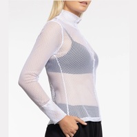 Oferta Caliente: Camisetas de Yoga y Gimnasio Personalizadas con Cuello Redondo y Cuello Alto, Transpirables, Transparentes, de Malla, con Manga Larga, Estilo Top sin Mangas, para Ejercicio de Verano