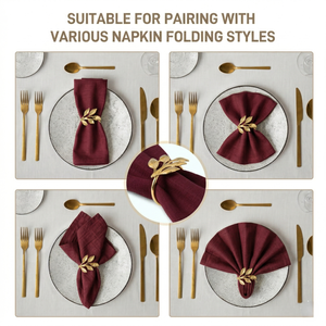 Elegant Burgundy High Grade 100% <b>Linen</b> Floral Embroidery Customizable <b>Napkin</b> Square 80x120cm Handmade Table Decoration TheFabira - Product Image 5