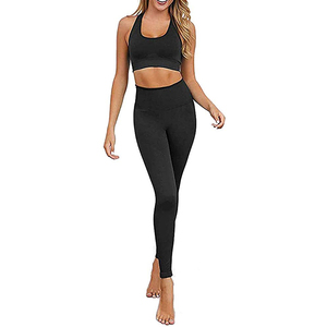 comfortable athletic clothing for fitness yoga and exercise sessions with seamless leggings activewear yoga set - Product Image 1