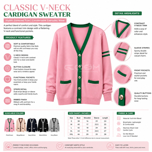 Cosh International – Nouveau cardigan vintage streetwear, écologique et élégant, rose et vert contrasté, pour l'hiver - Product Image 6