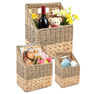Handmade <b>Wall</b> Hanging Water hyacinth & Seagrass Grass Toy <b>Basket</b> Natural Woven <b>Storage</b> Organizer - Product Image 1
