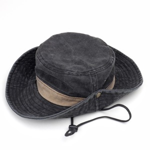 Wholesale Water Proof Vintage Unisex Cowboy Fold up Bucket <b>Hat</b> Custom Logo Survival Wide Brim <b>Hats</b> for Kids and Dad - Product Image 2
