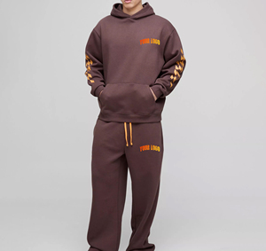 Ensemble de survêtement streetwear personnalisé pour homme, 100 % coton molletonné épais, respirant, vêtements d'hiver, motif color block - Product Image 4