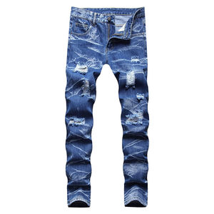 Jean en denim coupe moderne pour homme, tissu denim extensible de qualité supérieure, design classique à cinq poches, vêtements décontractés et tendance - Product Image 2