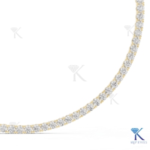 สร้อยคอเทนนิสคลาสสิก 0.30 กะรัต เพชรเลี้ยงในห้องปฏิบัติการ ประดับทอง 14K 18K ทรงบริลเลียนท์ ลายดอกไม้ เครื่องประดับสำหรับผู้หญิง ของขวัญสำหรับงานปาร์ตี้ - Product Image 2