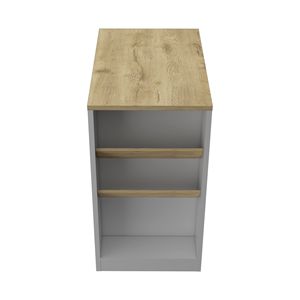 เกาะครัวสีขาว/แมคคาเดเมีย สูง 41 นิ้ว พร้อมที่จัดเก็บขวด 2 ช่องและชั้นวางของ - Product Image 6