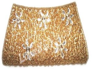 Beaded Gold <b>Clutch</b> Bag With Flower Embellishments Sparkling Evening Party Handbag - Product Image 1