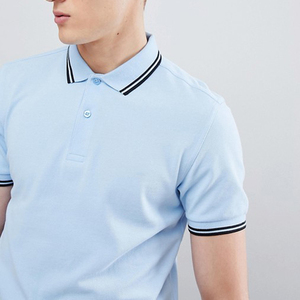 Chemise décontractée pour homme Small Malaf à manches courtes, col brodé, en tricot uni, élasthanne/polyester - Product Image 1