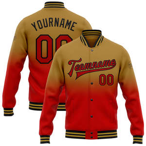 Chaqueta Varsity Personalizada para Hombre, 100% Poliéster, Estilo Casual, Chaqueta de Béisbol con Letras de Equipo, Bolsillos con Ribetes y Broches - Product Image 1