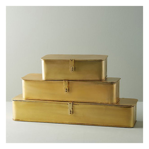 Coffre de rangement vintage industriel en métal de qualité supérieure avec couvercle rabattable pour une décoration intérieure rustique et luxueuse - Product Image 5