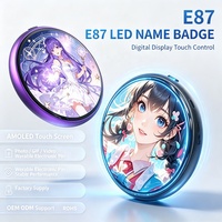 Placa de Identificación LED E87 con Pantalla Digital Táctil, Control de Fotos, GIFs y Vídeos, Pin Electrónico, Pantalla Portátil, Etiqueta de Nombre LED, Placa Electrónica