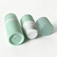 Botol Pompa Tanpa Udara Warna Hijau Mint 15/30/50ml Wadah Kosmetik Vakum Isi Ulang untuk Lotion Serum Krim Wajah Perjalanan Penggunaan Sehari-hari