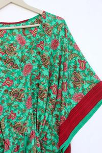 Kaftan vestido de seda Saree Vintage Kaftan bata larga de talla grande Kaftan verano vestido de maternidad - Product Image 5