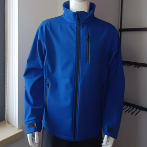 <b>Mens</b> Royal Blue Softshell <b>Rain</b> Jacket Stand Collar Zipper Closure Waterproof Outdoor Sporty Casual Winter <b>Coat</b> Top Outerwear - Product Image 5