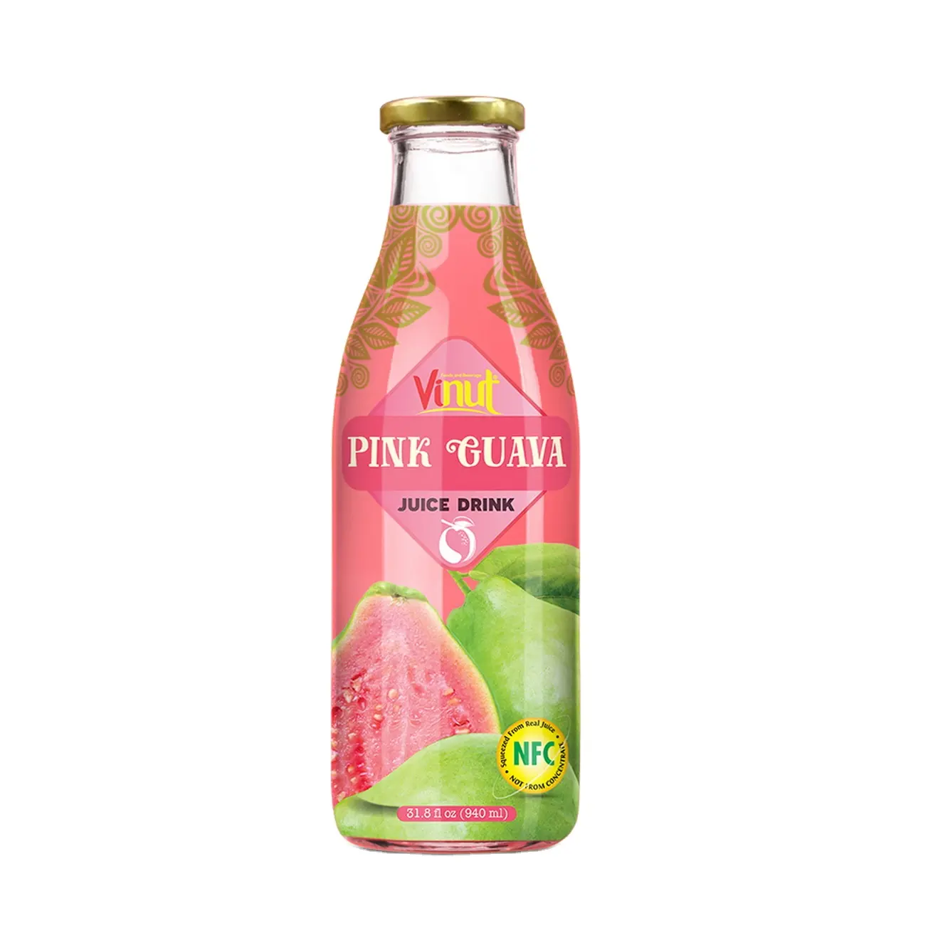 31.8 fl oz VINUT Bottle Pink Guava Juice Drink guava juice egypt juice mango guava