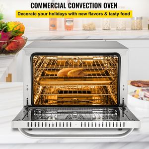 Horno de Convección Comercial de 4 Niveles y 1800W (66L/60Qt) para Hoteles, con Puerta de Vidrio en la Parte Superior y Carga Frontal - Product Image 2