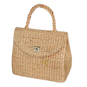 Bolso de playa de jacinto de agua tejido a mano: Bolso grande de paja - Product Image 3