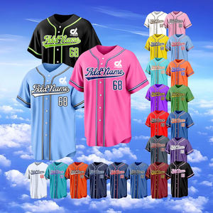 Camiseta de Béisbol Personalizada Negra y Dorada para Hombre, Uniforme de Equipo con Botones, Camisa Deportiva Transpirable de Poliéster, Nombre y Número Personalizados OEM - Product Image 2