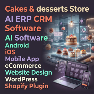 แอพพลิเคชั่นมือถือ Android IOS ซอฟต์แวร์อีคอมเมิร์ซ Ai เค้กและของหวานการออกแบบเว็บไซต์ WordPress shopify ปลั๊กอิน Ai ERP CRM ซอฟต์แวร์ - Product Image 2