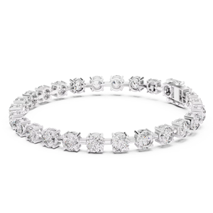 Pulsera de cadena tipo tenis de plata personalizada con diamantes cultivados en laboratorio VVS CVD HPHT de corte brillante color D, con incrustaciones, certificada IGI, para mujer - Product Image 1