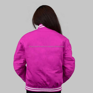 Chaqueta universitaria de béisbol de estilo universitario con bordado personalizado para mujer, chaqueta Vintage de sarga de algodón con cuello levantado, chaqueta con letras recubiertas - Product Image 6