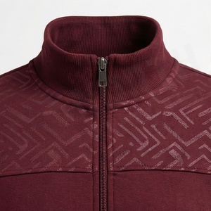Men's Maroon Tracksuit Full Zip Geometric Pattern Casual Sportswear Breathable Polyester Sweatshirt <b>Pants</b> Set Autumn Wear - Product Image 4