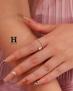 <b>Dainty</b> Pear Shape Drop Diamond Bypass <b>Ring</b> Minimalist Sparkling Pave Wrap Band Elegant Wedding Anniversary <b>Ring</b> - Product Image 3