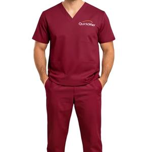 Ensemble de blouses d'infirmière unisexe de qualité supérieure – Uniforme médical extensible avec haut et pantalon – Vêtements de travail hospitaliers personnalisés - Product Image 1