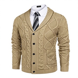 <b>Men</b> Soft Knit <b>Cardigan</b> Sweater Acrylic Fabric <b>Long</b> Sleeve Button Front Casual Warm Lightweight Comfortable Ribbed Cuffs Classic - Product Image 4