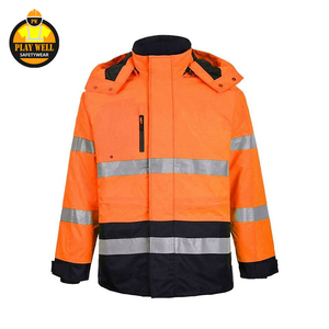 High Visibility Long Sleeve Workwear Custom Logo Winter Waterproof Construction <b>Men</b> Work Hi Vis Safety <b>Reflective</b> <b>Jacket</b> - Product Image 2