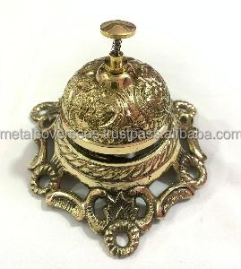 Campana de latón antiguo, campana de servicio de llamadas de oficina pulida para recepción de mesa de Hotel, hogar, oficina y regalo, campanas de mesa hechas a mano - Product Image 2