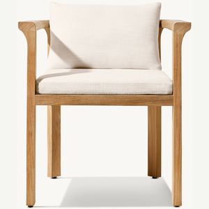 Chaise individuelle en teck durable avec accoudoirs, idéale pour l'extérieur, dotée d'un coussin en mousse confortable et de qualité supérieure – Offre spéciale - Product Image 1