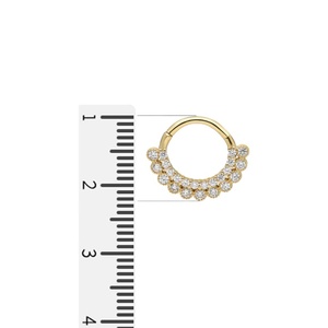 Boucles d'oreilles créoles en argent sterling 925 plaqué or 14 carats avec zircon, bijoux de piercing pour septum, daith et nez - Product Image 2