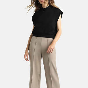 Hoodies sans manches de sport pour femmes, 100 % coton de haute qualité, avec logo personnalisé et motif uni - Product Image 4