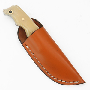 Couteau de poche personnalisé en acier Damas à lame pleine, manche en os, mini couteau de survie, camping, chasse, couteau pendentif OEM - Product Image 2