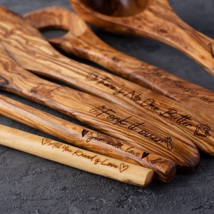 Wooden <b>Spoons</b> for Cooking Kitchen Utensil Set Wooden <b>Spoons</b> Cooking Utensil Set Non Scratch Natural Teak for Kitchen - Product Image 6