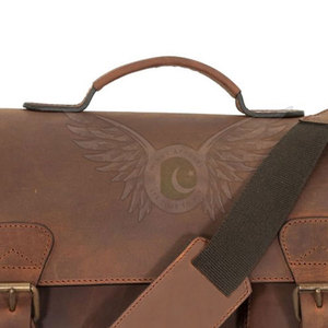 Sac à ordinateur portable décontracté en cuir véritable avec un espace de rangement spacieux pour le bureau et les affaires - Product Image 6